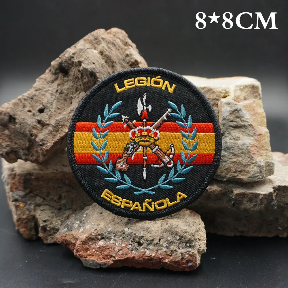 LEGION ESPANOLA Тактические нашивки с вышивкой для рюкзаков и одежды, военные аксессуары с крючком или утюгом LEGION ESPANOLA Тактические нашивки с вышивкой для рюкзаков и одежды, военные аксессуары с крючком или утюгом