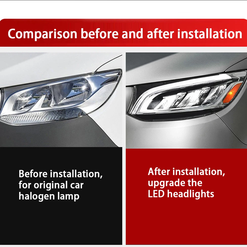 

2PCS Car Lights for Benz Sprinter LED Headlight 2018 2019 2020 2021 2022 2023 Class Head Lamp Drl Projector Lens Automotive