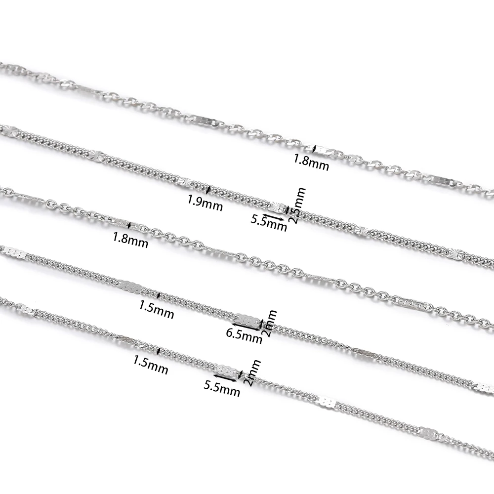1m Stainless Steel Chains Golden/Steel Color Flat Handmade Chains for DIY Necklace Bracelet Anklet Jewelry Making Chain