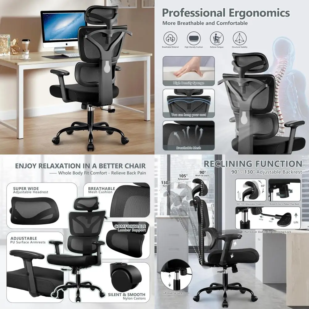 

Ergonomic High-Back Gaming Chair for Big and Tall, Reclining Comfort with Lumbar Support for Home Office