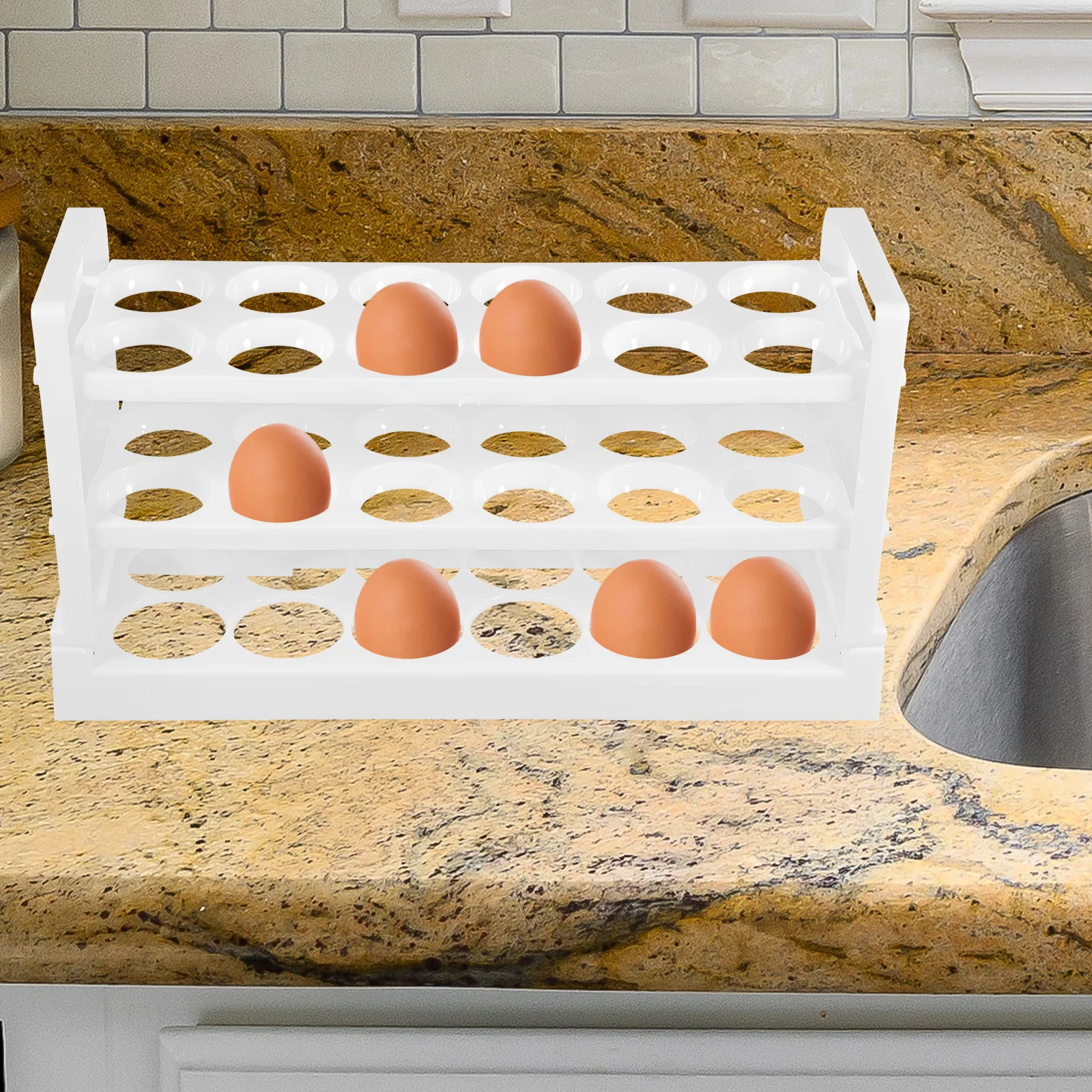 

Egg Storage Box with Transparent 3 Layer Design for Fridge Organizer Rack Holder Stand Refrigerator Door Egg Keeper Cool