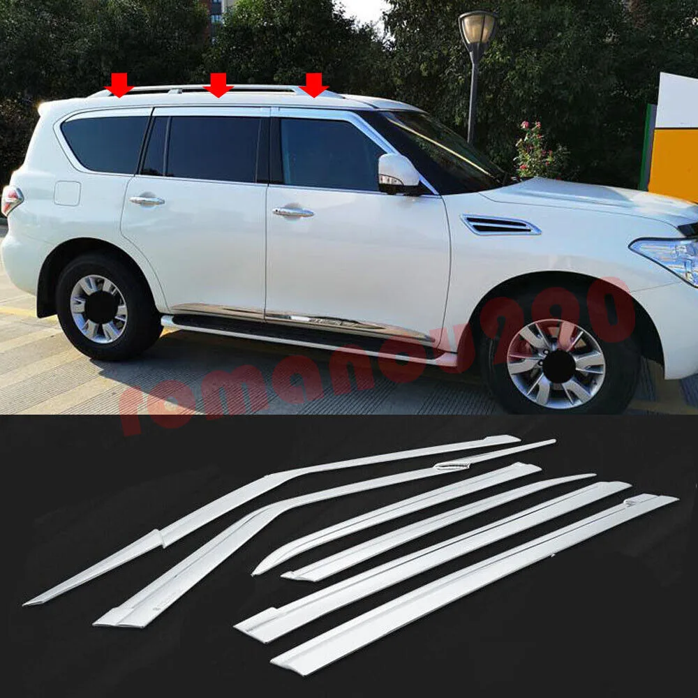 For Nissan Armada 2017-2021Chrome Window Visor Vent Shades Sun Rain Guard 6pcs