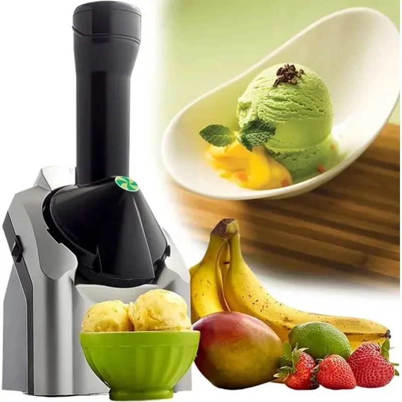 220V Elektronische Eismaschine für den Haushalt, elektrische Fruchteismaschine, Kinder-Eismaschine, Softeismaschine für gesunde gefrorene Desserts, perfekt für Joghurt, Sorbet und Sorbetis.