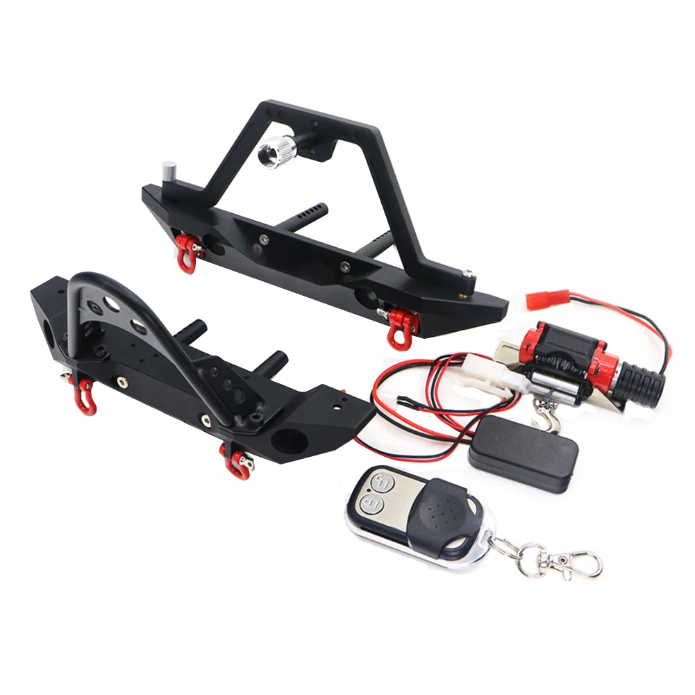 

Metal Front Rear Bumper Single Motor Winch for 1/10 RC Crawler Axial SCX10 TRX4 Redcat GEN8