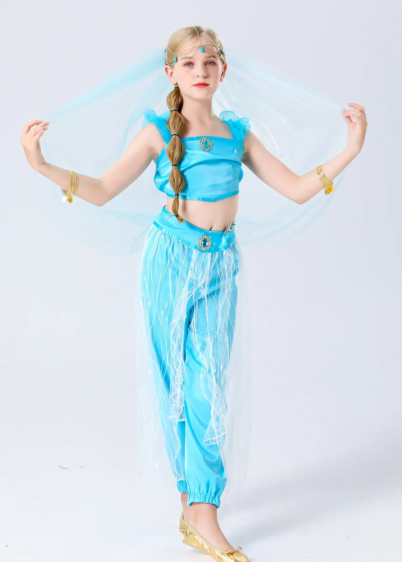 Children Jasmine Princess Cosplay Fancy Masquerade Costume