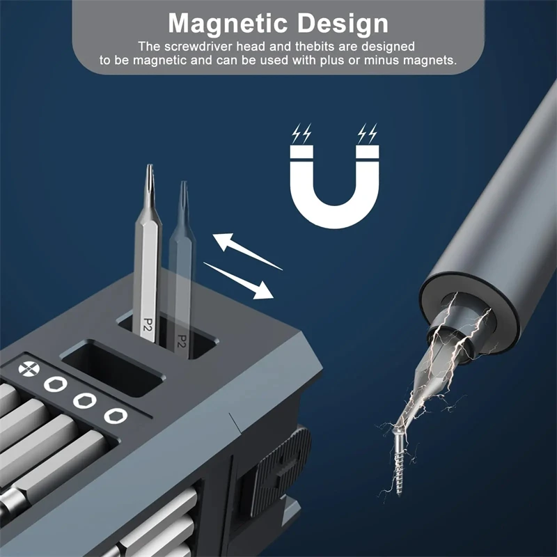 Jeu de tournevis électriques 49 en 1, précision sans fil, couple à 5 vitesses, tournevis magnétique Phillips Torx Bits, outils de réparation électriques