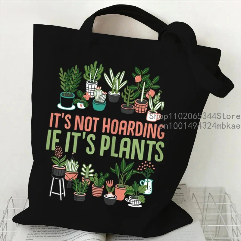 Life Is Better in The Garden Print Shoulder Bag Women Men Plant Shopping Bags Teen Cartoon Floral Canvas Tote Bag Ladies Handbag