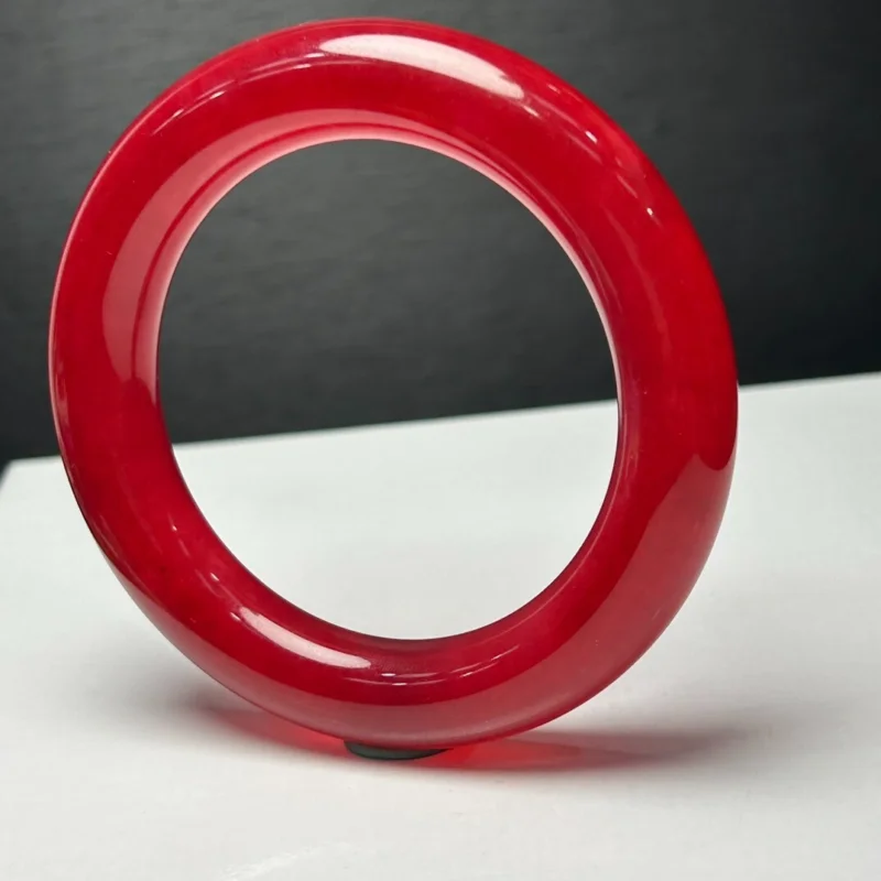 

Certificate Natural AA high Ice Burmese Red Jade jadeite bangle bracelet 60MM