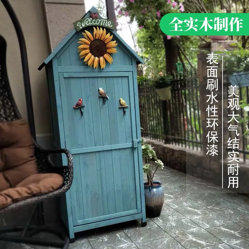 Outdoor courtyard utility  Storage Waterproof sunscreen locker Balcony Garden furniture cabinet Toolbox cabinet