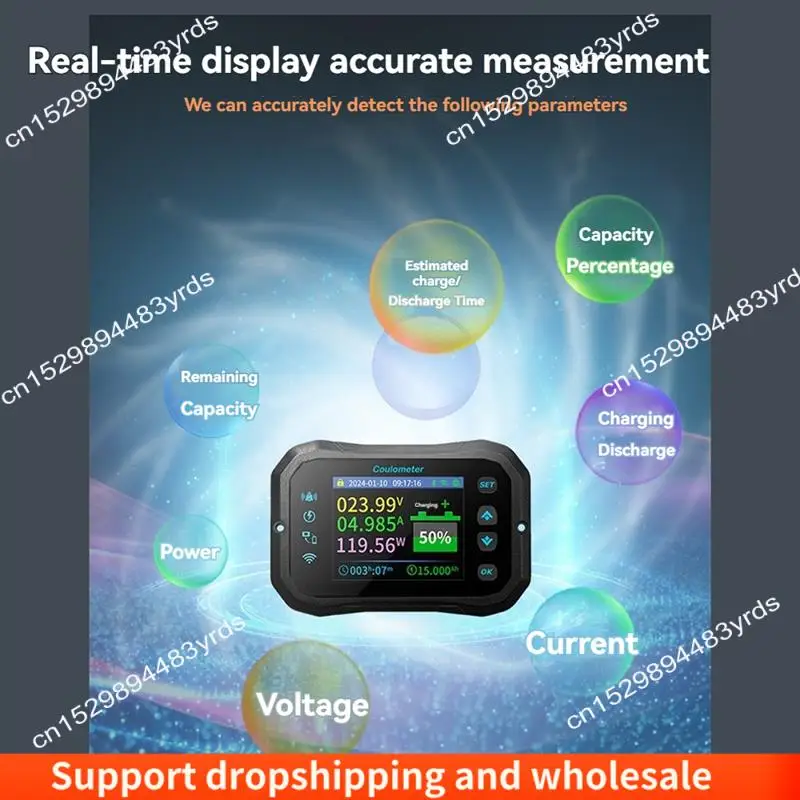 

AA86 Wifi Coulomb Meter Power Volt-Ammeter For Lithium & Lead Acid Batteries RV Battery Capacity Indicator & Monitor KM160F
