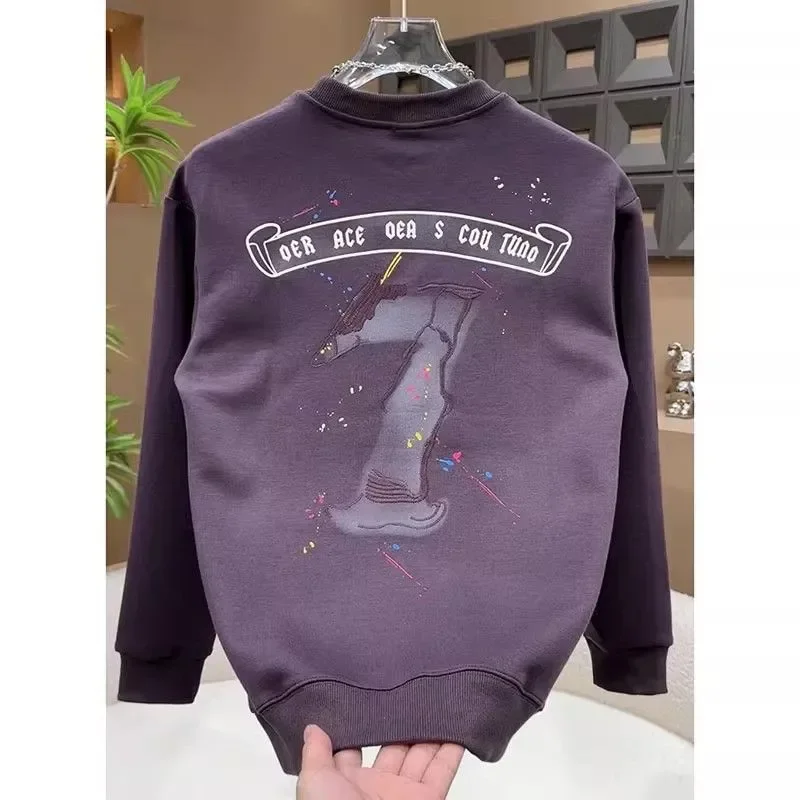 جديد الخريف العصرية العلامة التجارية الرقمية المطبوعة جولة الرقبة البلوز الرجال عارضة العصرية تي شيرت جولة الرقبة عارضة قميص #1