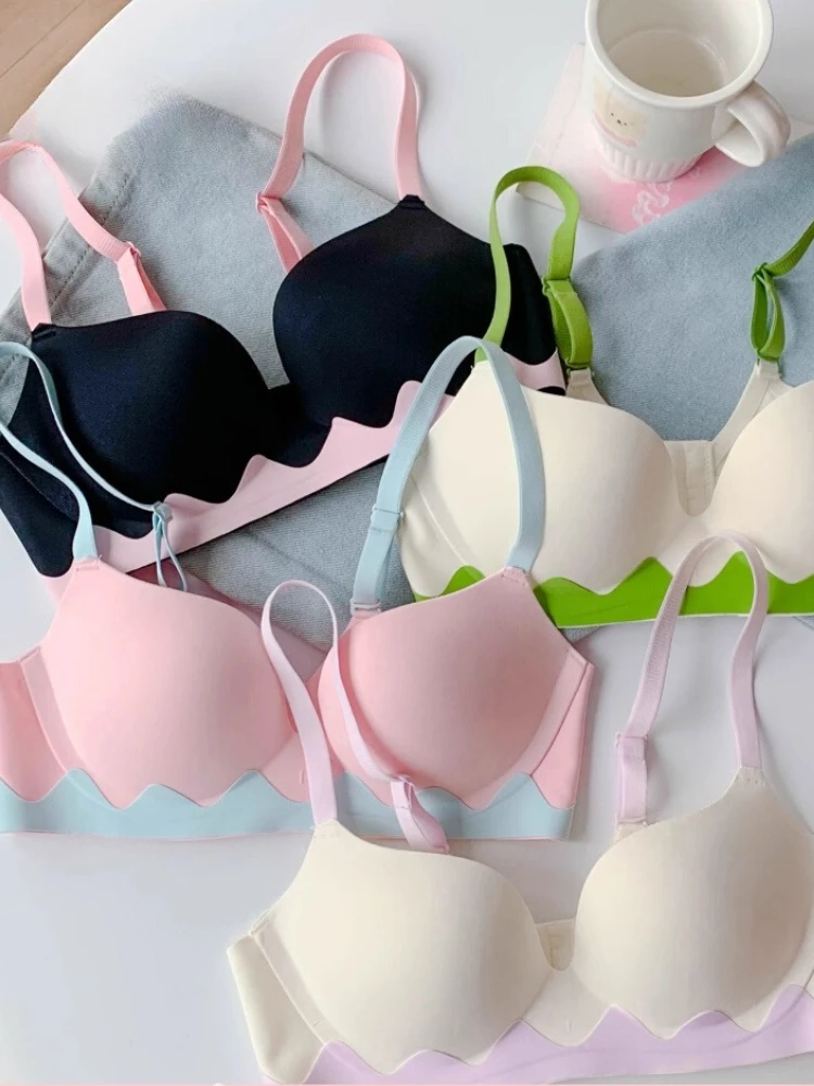 여성용 일본 애니메이션 란제리 세트, 카와이 도파민 심리스 브라, 귀여운 푸쉬업 브라렛 작은 가슴용, 편안함 베스트셀러 MOYISU