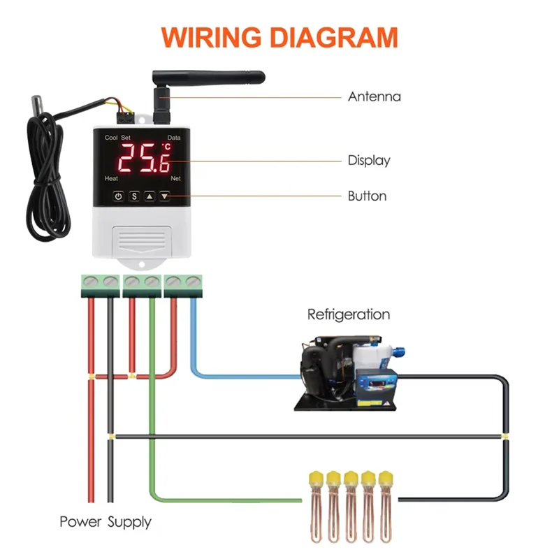 Tuya wifi termostato umidistat 12v 110v 220v controlador digital de temperatura e umidade incubadora de carro automático termorregulador-AT64