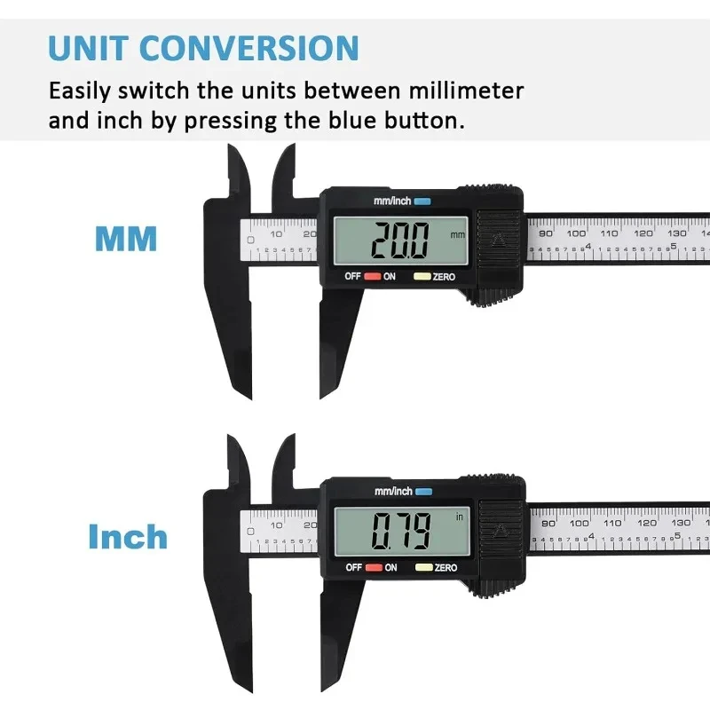 1PC 150mm Plastic Digital Vernier Caliper Digital Display Caliper Mini Text Play Caliper Student Vernier Ruler Measuring Tool gallery 1