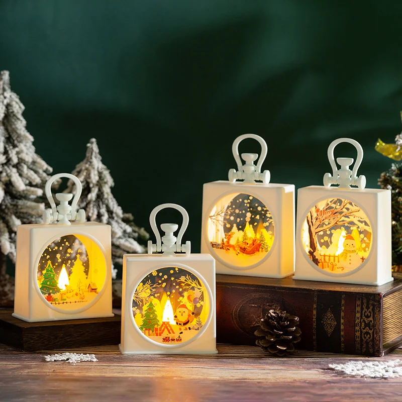 LED Christmas Decoration Night Light Hand held Small Oil Lamp Desktop Display Children\'s Gift Party Decor Small Night Lights