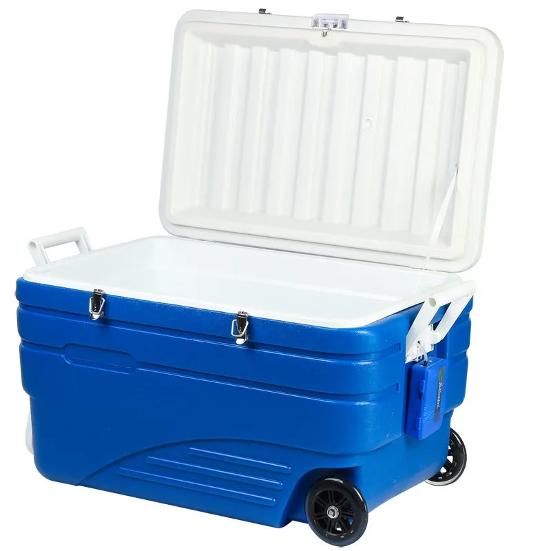 Multi-size Insulated Box Cooler Portable Outdoor Car Refrigerator Fishing Box with Wheels Ice Bucket