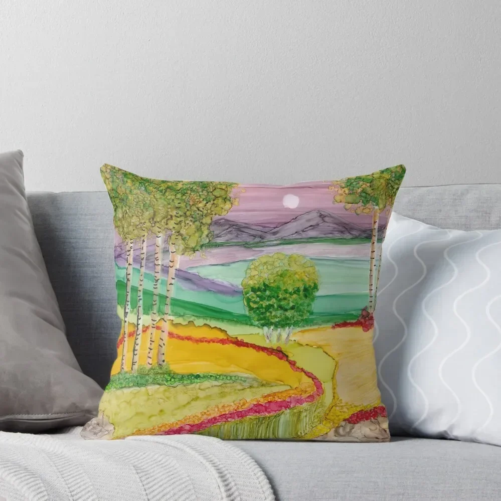 

Rainbow Landscape Alcohol Ink Art Throw Throw Pillow christmas pillowcases Decorative Cushion Pillow Covers Decorative pillow