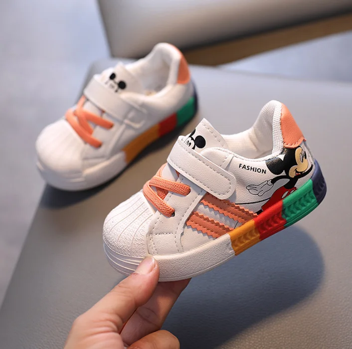 Disney Casual Shoes For Baby Boy Girl Brand Children Sneaker Mickey Mouse Kids Sports Shoes Toddler Walking Shoes