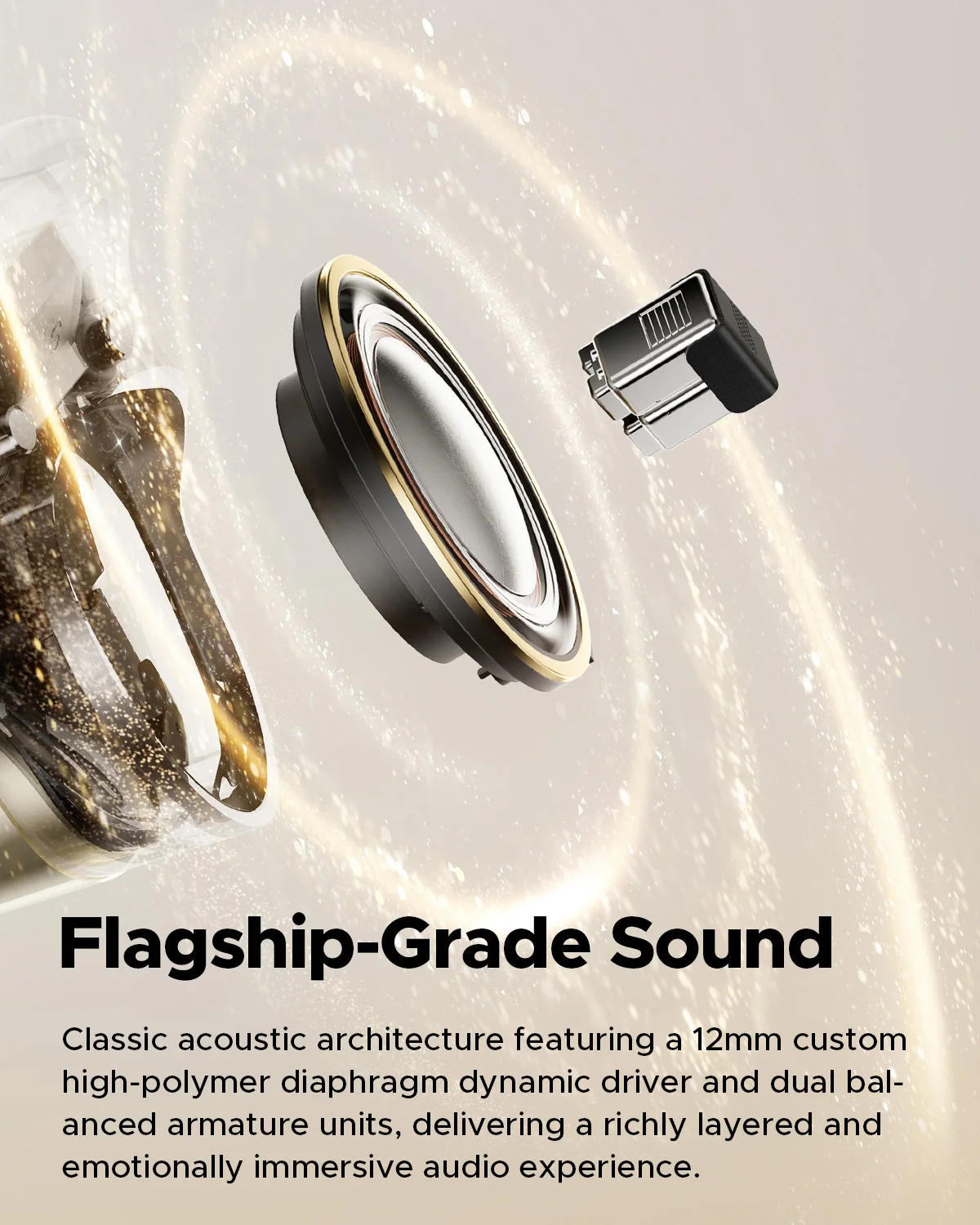 سماعات أذن لاسلكية SoundPEATS H3 Hybrid 3 Driver بلوتوث 5.4، 55 ديسيبل متكيف ANC، LDAC و aptX صوت عالي الدقة بدون فقدان، 6 ميكروفونات CVC8