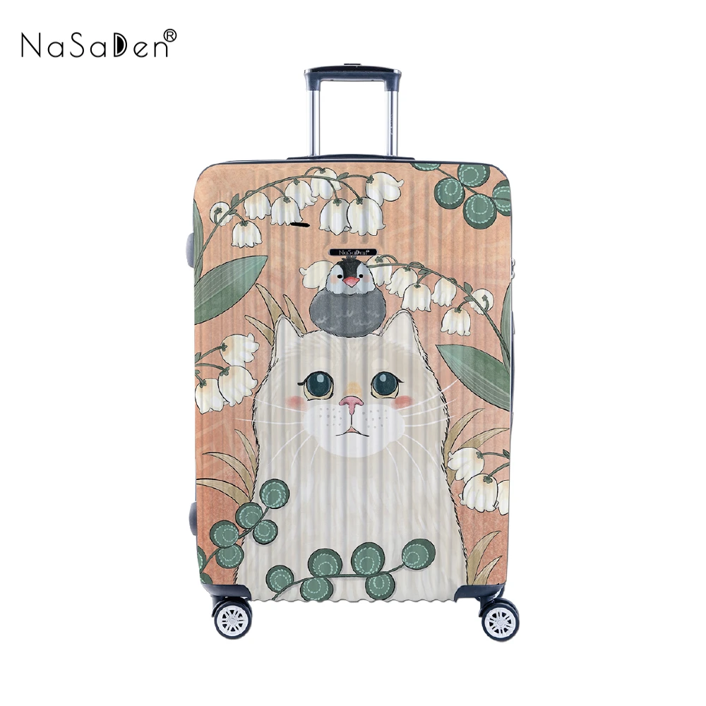 

NaSaDen suitcase [ Cute Cat ]From Japanese designer 30" Checked Zipper Luggage