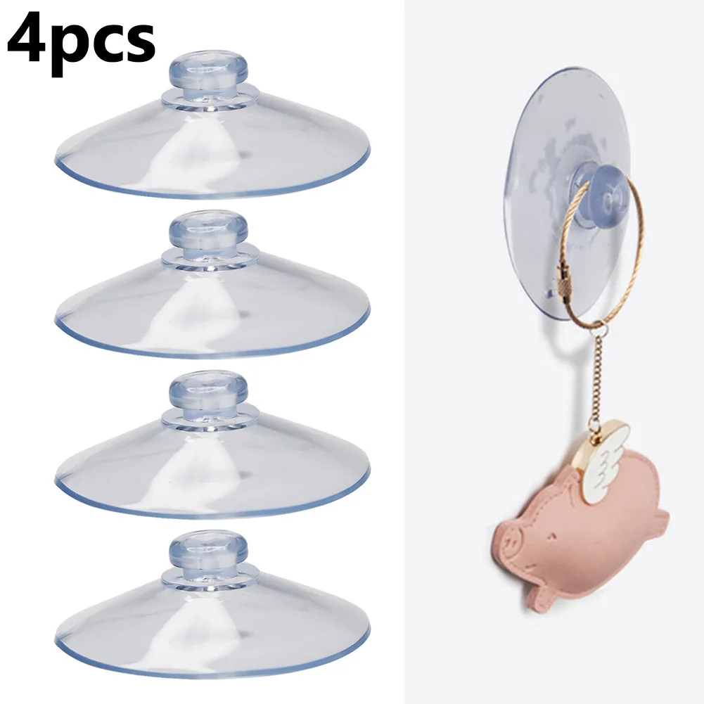 55mm Mushroom Head Sucker PVC Fish Tank Transparent Glass Sucker Perforated Clear Suction Cups Bathroom Window Wall Car Hooks