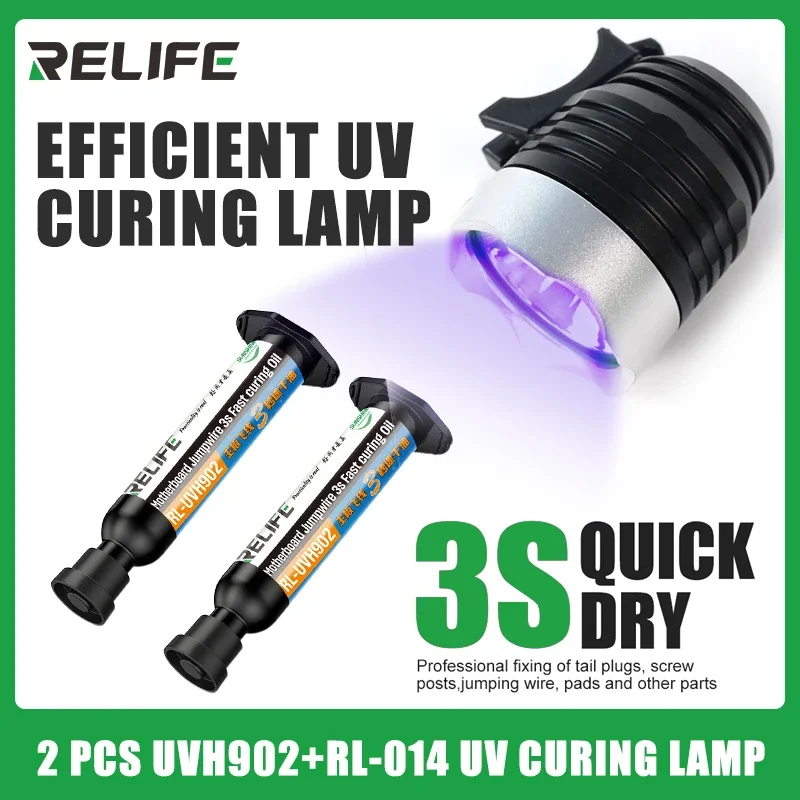 RELIFE RL-UVH902 10 مللي UV 3S حبر قناع لحام سريع الجفاف لإصلاح اللوحة الأم سلك القفز مع ضوء علاج الأشعة فوق البنفسجية RL-014