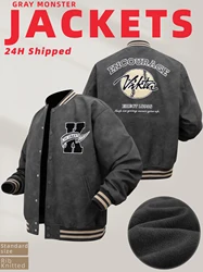 Herren Kunstleder Bomber jacken klassische Stickerei Motorrad Mäntel Mode College Uni Baseball Oberbekleidung für Herbst & Winter