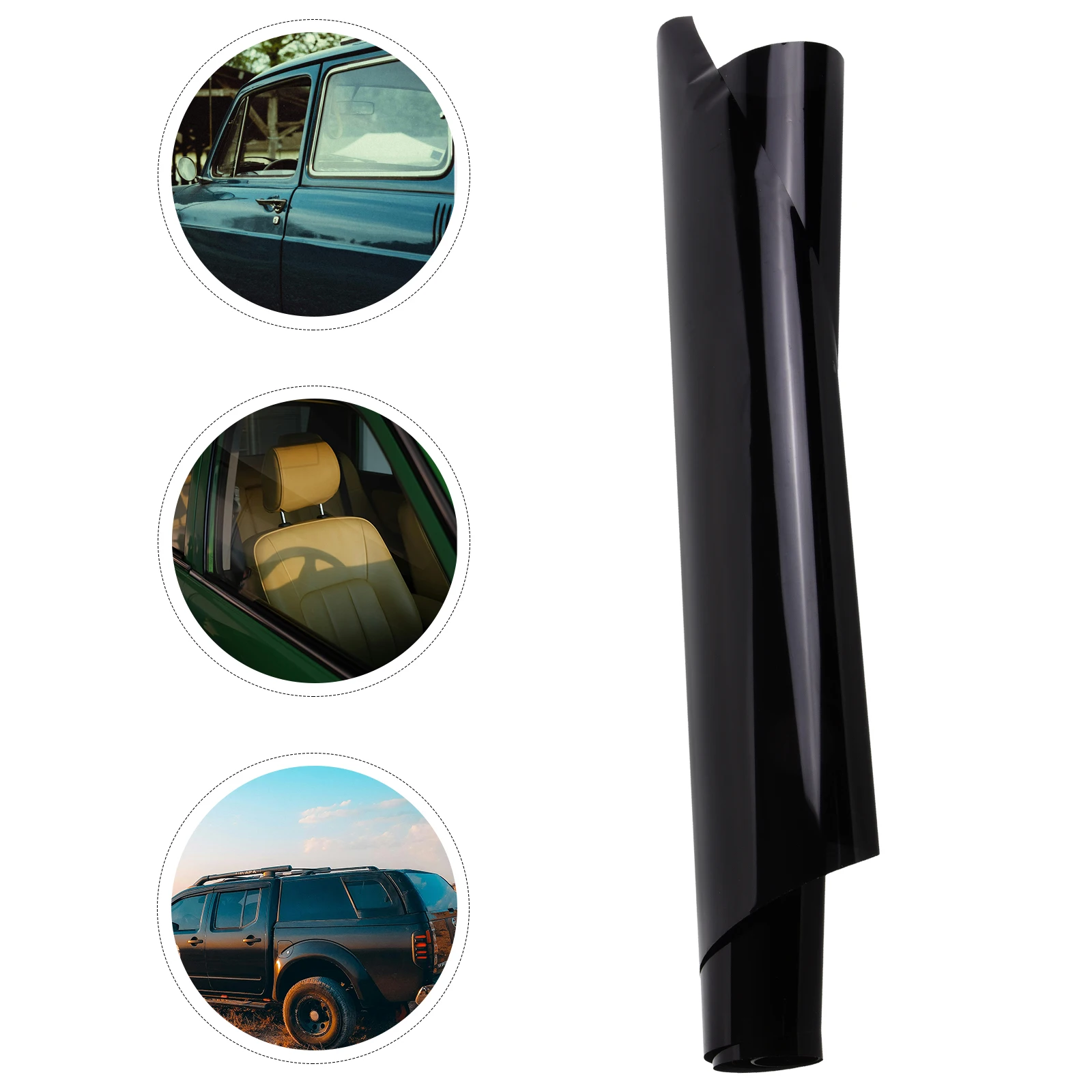 

Car Window Windshield Protective Film 50cmx3m Heat Insulating Sun Blocking Deep Black Privacy Solar Control Decorative Film