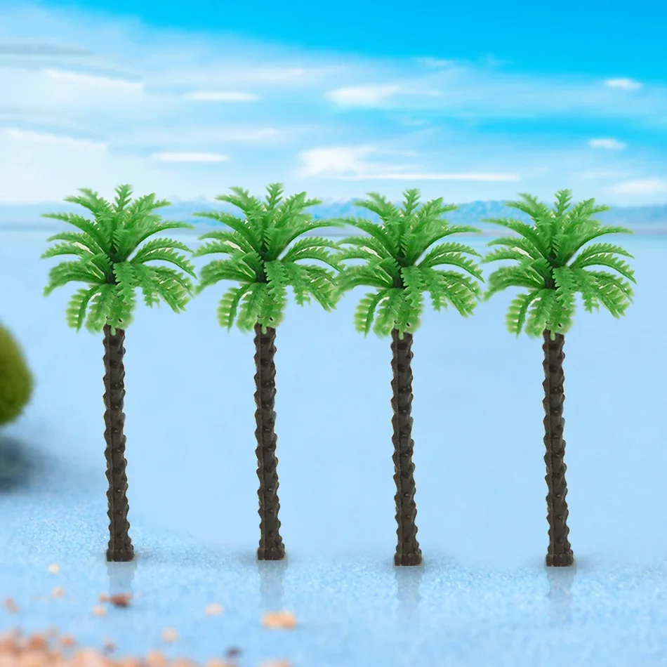 200PCS 3CM Miniature Palm Trees Model Diy Making Coconut Plant Plastic Toys Architecture Building/Railway Train Layout Diorama