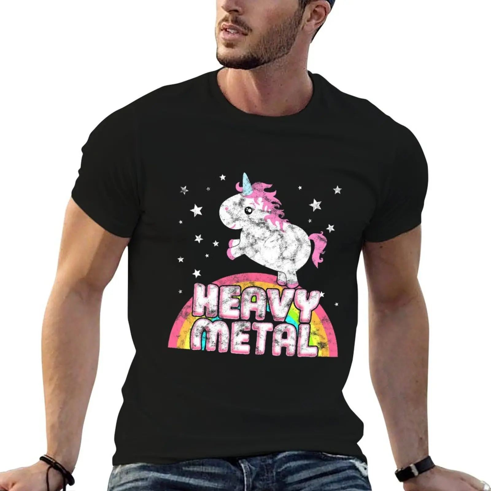 

Ironic Cool Unicorn Heavy Metal Music Festival T-Shirt anime tshirt man t shirts for men t shirts for man pack cotton T-shirt
