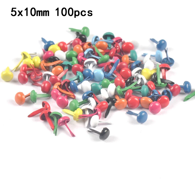 Colorful Round Metal Brads DIY Crafts Scrapbooking Embellishment Fastener Handwork Decoration Accessories Brads