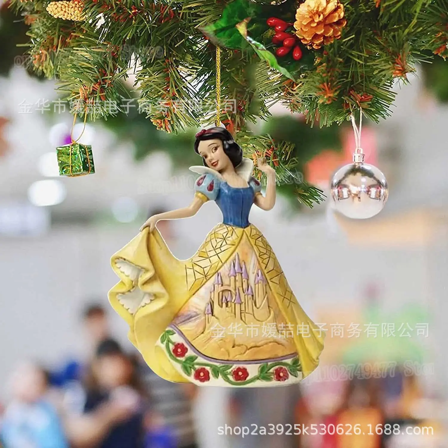 12pcs Christmas Hanging Decorations Disney Princess Decorative Pendant Snow White Series festivol Party Xmas Tree Atmosphere