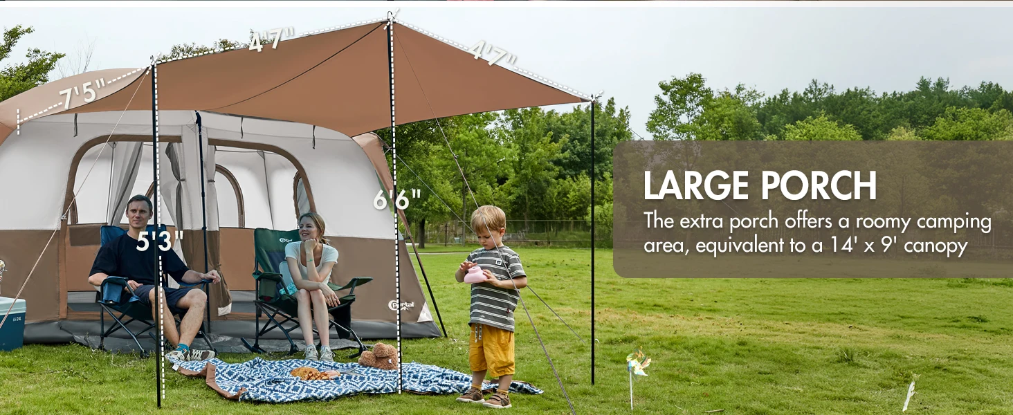 camping tent with canopy