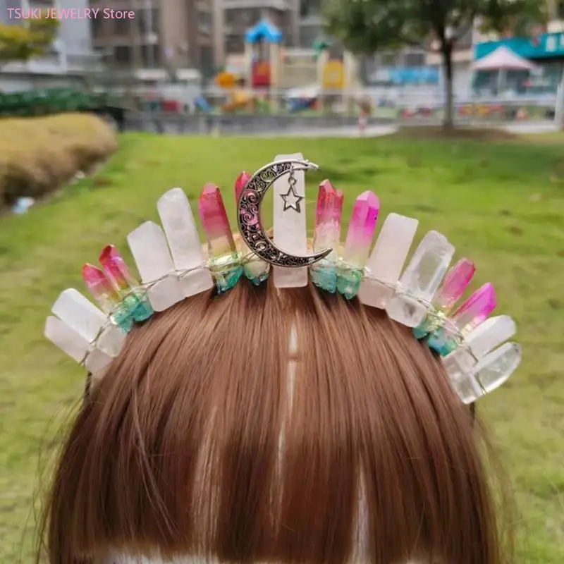 62Ke Crystal Crown Bash Abch CHOOP Moon Moon Pageant Prom Bridal for Wedding