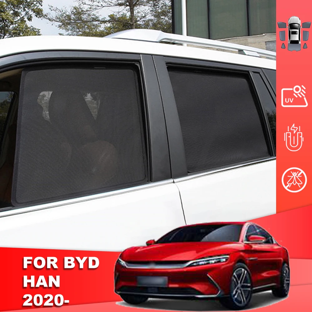 

For BYD Han EV 2021 2022 2023 2024 Magnetic Car Sunshade Shield Front Windshield Curtain Rear Side Baby Window Sun Shade Visor