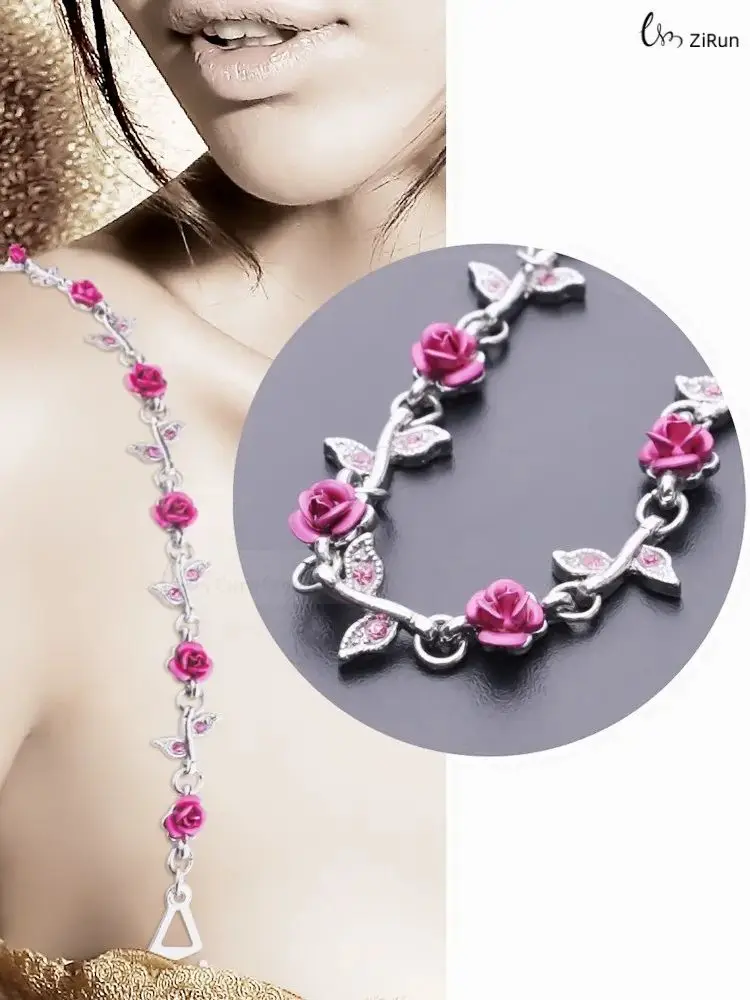 Módní ramenní popruhy s křišťálovými ramínky na spodní prádlo, kovové popruhy na podprsenku, protiskluzové sexy neviditelné, cool dámské popruhy na podprsenku pro dekoraci - náhled 5