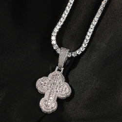 UWIN Cross Pendant Full Iced Out Necklaces for Women Men Cubic Zircon Cross Charms Baguettecz Hip Hop Accessories Jewelry