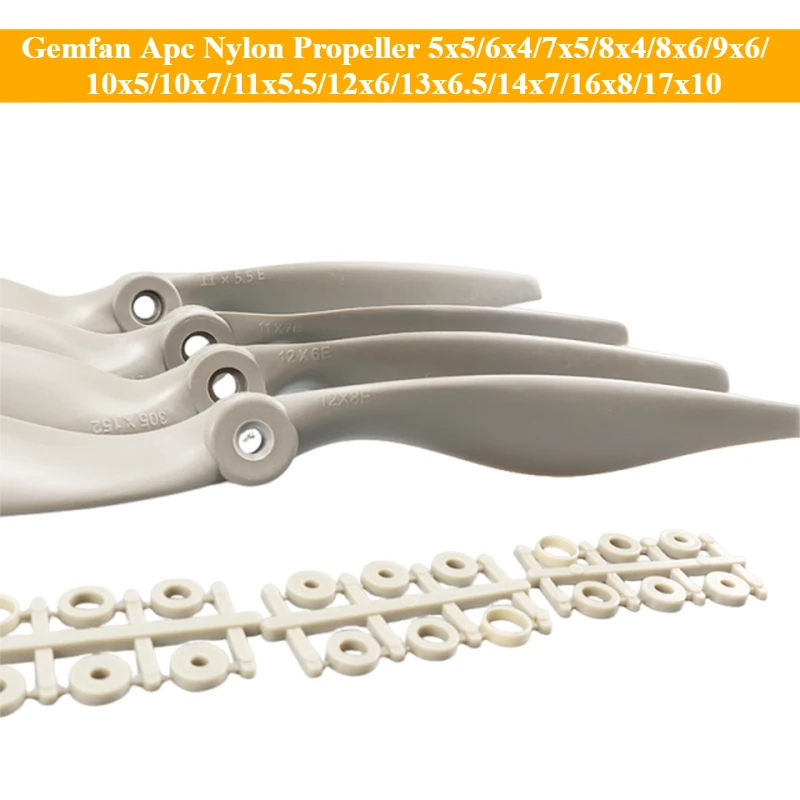 Gemfan Apc Nylon Propeller 5x5/6x4/7x5/8x4/8x6/9x6/10x5/10x7/11x5.5/12x6/13x6.5/14x7/16x8/17x10 for RC Model Plane Expand DIY