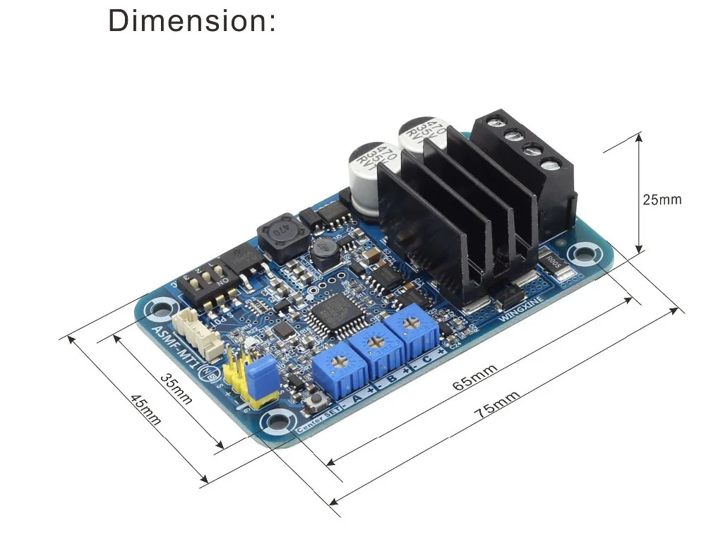 ASMF-MT1 Magnetic Coding 1 Channel High-torque 500Nm Servo Controller Steering Gear DIY 12V-24V Current Limit 10A