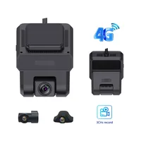 4G Sim Car Dashcam 1080P Mini Smart 3 Channel Dash Camera with Front and Rear Lenses GPS and WiFi  ADAS DMS fleet management