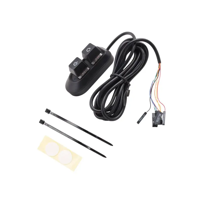 Efficient RGB LED Lights Computer Desktop Switch PC Motherboard External Start Power On/Off And Reset Button Extension Cable