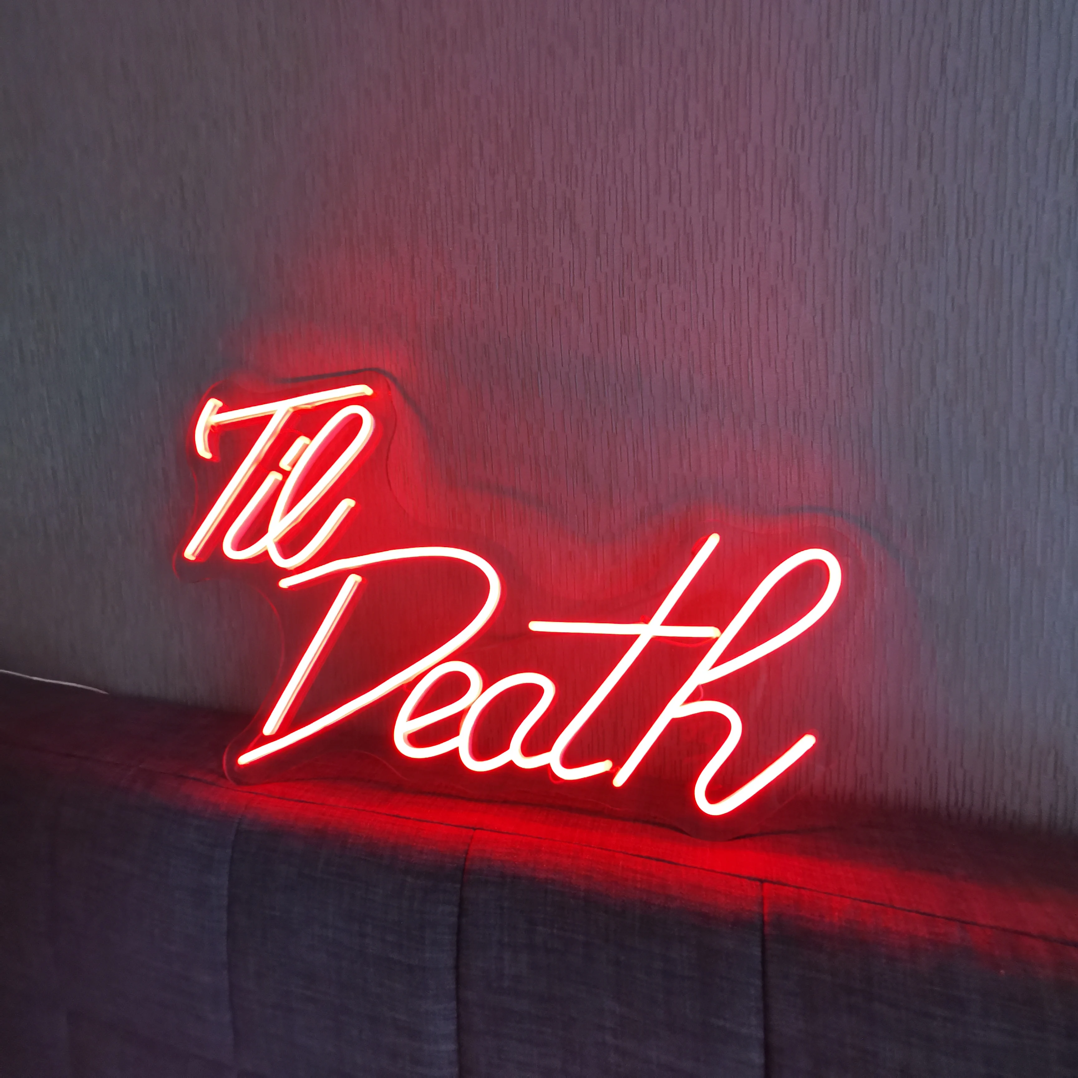 Til Death Neon Sign Custom Decorative Wedding Party Till Death Valentine's Day Decor for Wedding Proposal Decoration Neon