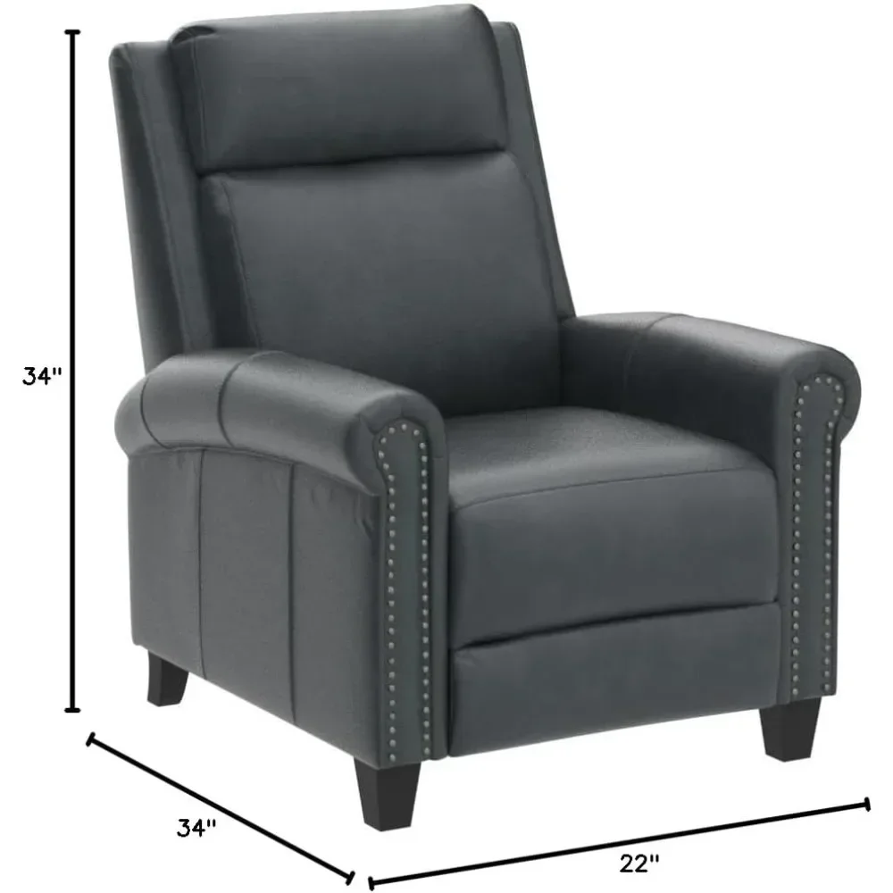 Living Room Chair, Classic and Traditional Push Back Recliner Chairs with Comfortable Arms and Back, Leather Recliner Chair