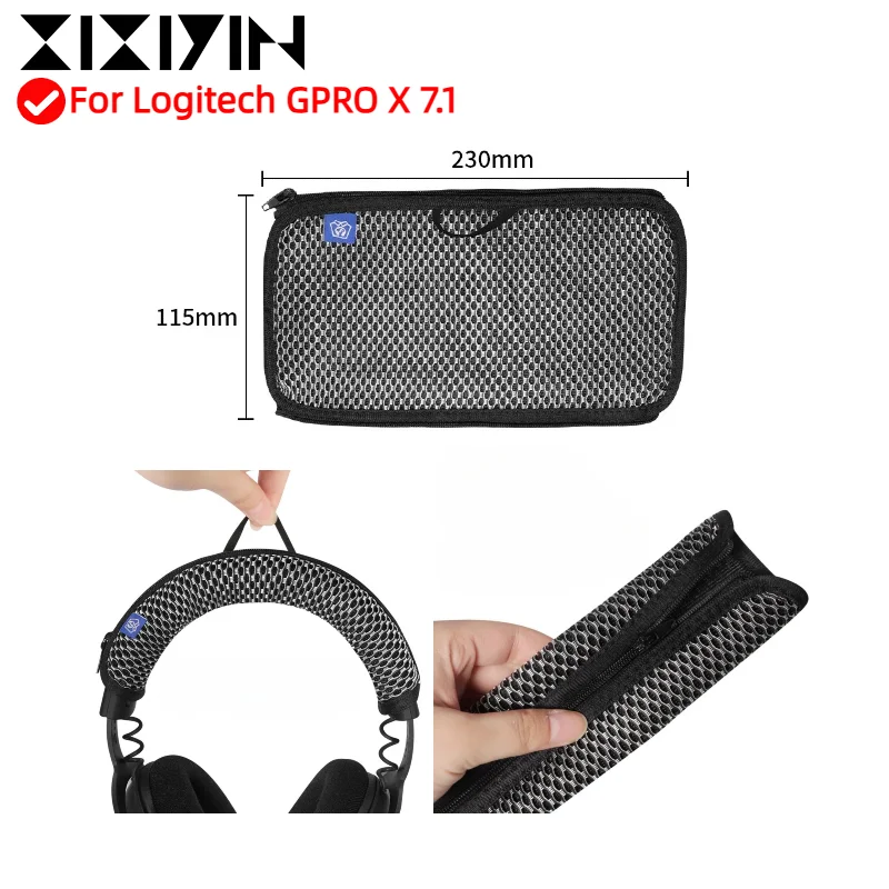 

XIXIYIN Zipper head beam grid protective cover/hook head beam cover For Logitech GPRO X 7.1 Headphone Easy to clean