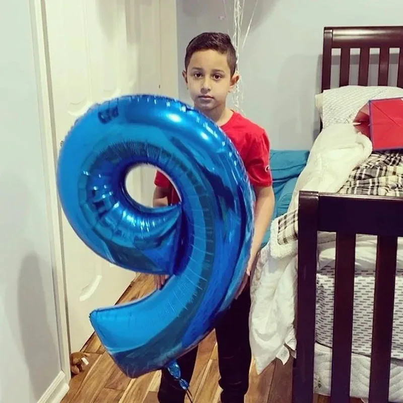 32 بوصة كبيرة احباط بالونات عيد ميلاد بالون أرقام الهيليوم 0-9 عيد ميلاد سعيد حفل زفاف زينة دش أرقام كبيرة Globos