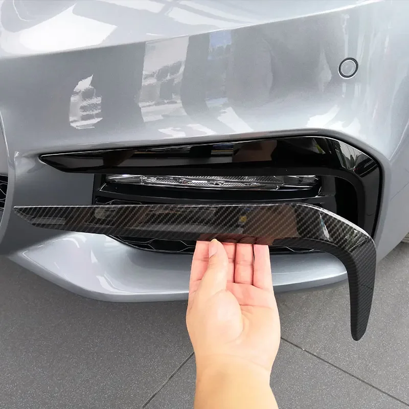 For BMW 5 Series sports G30 530liM 2018-2022 ABS carbon fiber/Silver Car Front Fog Light Lamp Cover trim sticker Car Accessories