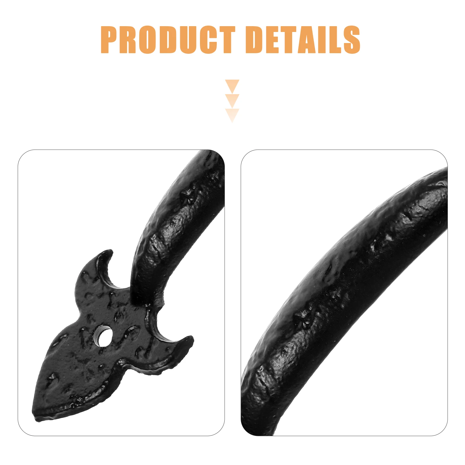 

Iron Door Pull Replacement Cabinet Drawer Handle Black Rustproof Solid Grip Easy Open Vintage Style Furniture Accessory