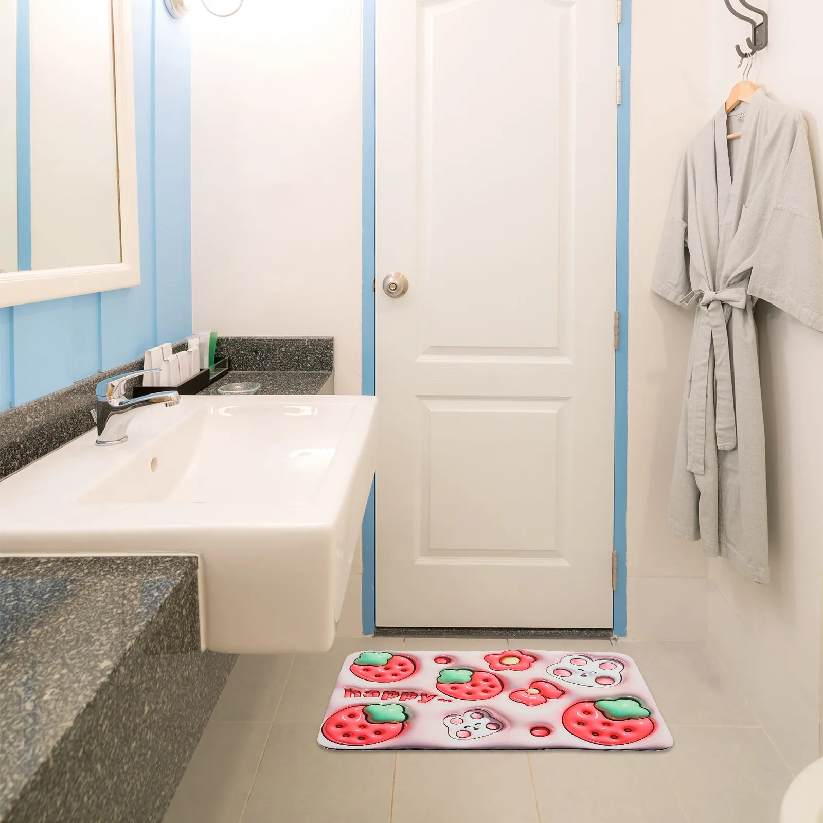 

Впитывающий нескользящий коврик для ванной комнаты из мягкого материала, быстро впитывающий воду, быстросохнущий, противоскользящий коврик для душа, напольная подушка