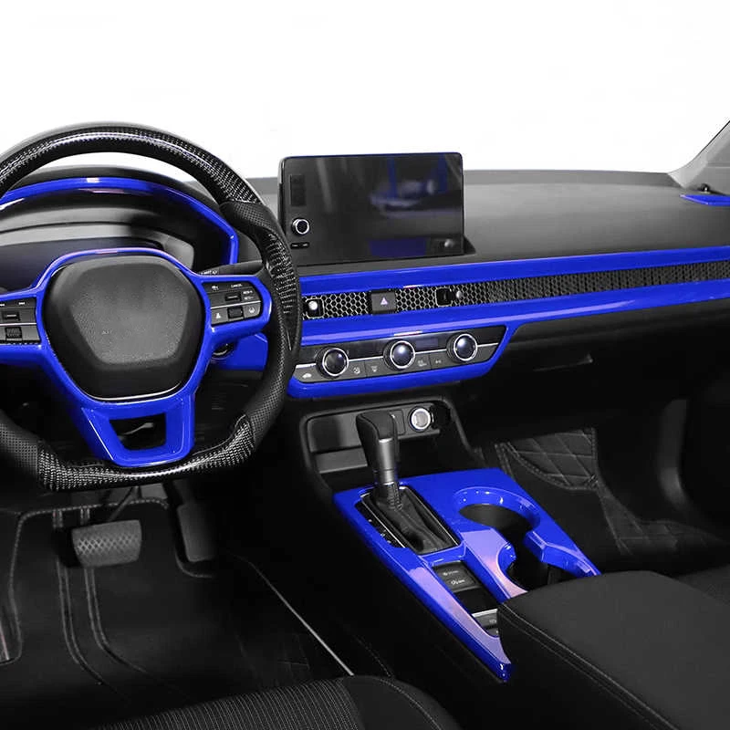 ABS Blue Car Center Console Gear Shift Panel Trim for Honda 11th Gen Civic Integra 2022-2025 Interior Accessories