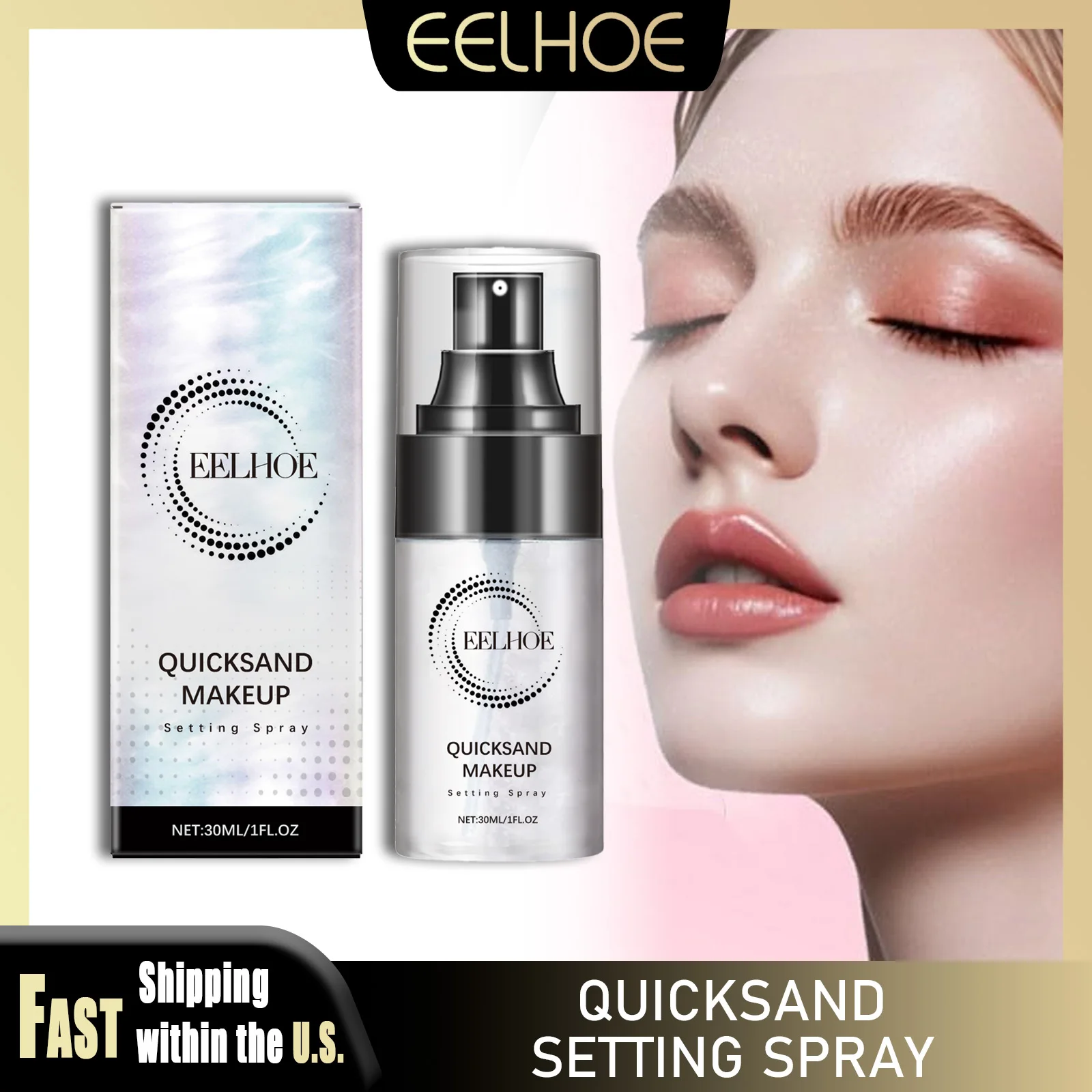 EELHOE 30ml Make-up Setting Spray Blijvend Hydraterend Anti-droogheid Quick Fixer Natuurlijke afwerking Verfrissen Make-up Slot voor alle huid
